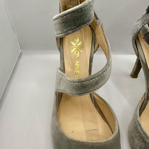 Nine West Florent Pointy Toe Gray Suede Leather heels size 7.5 - Picture 3 of 10